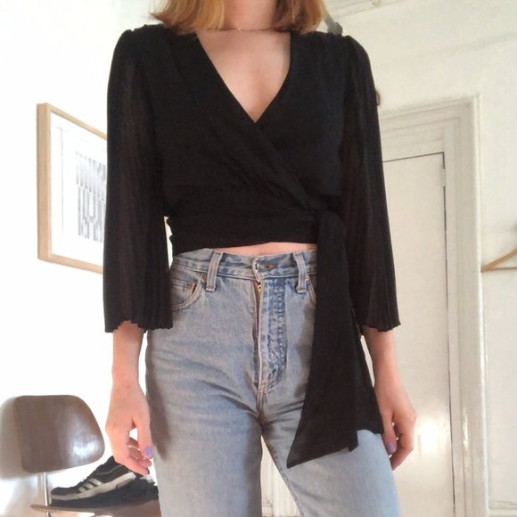 Alice + Olivia Silk Wrap Top - Picture 1 of 6